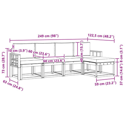 Set di divani da esterno 5 pz Bianco e Beige | homemem39