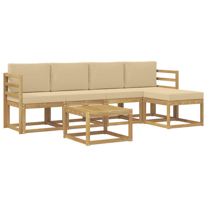 Set di divani da esterno 6 pz Bianco e Beige | homemem39