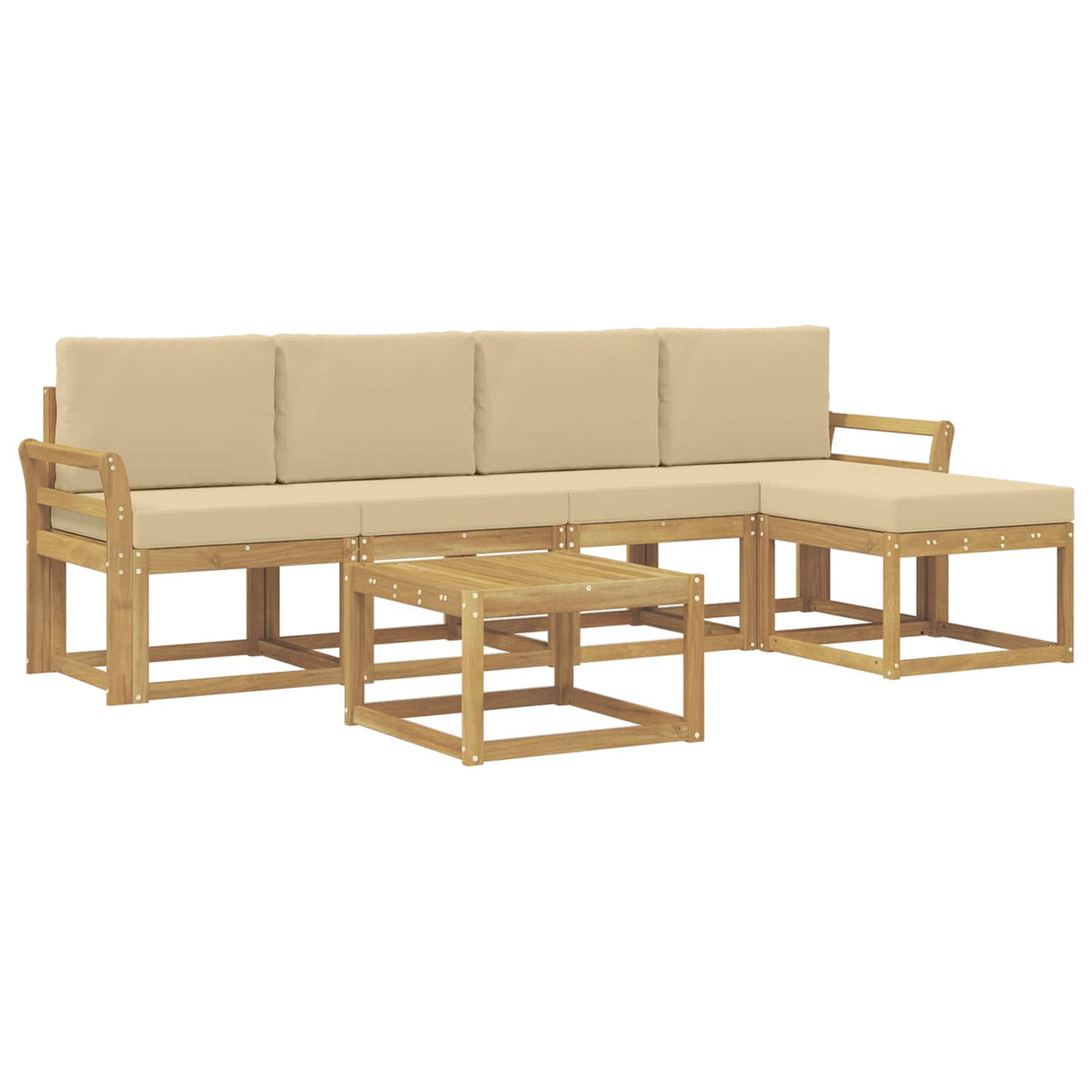 Set di divani da esterno 6 pz Bianco e Beige | homemem39