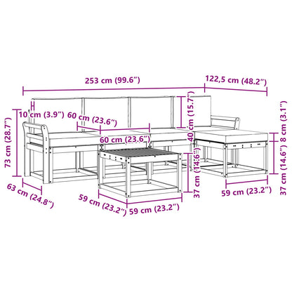 Set di divani da esterno 6 pz Bianco e Beige | homemem39