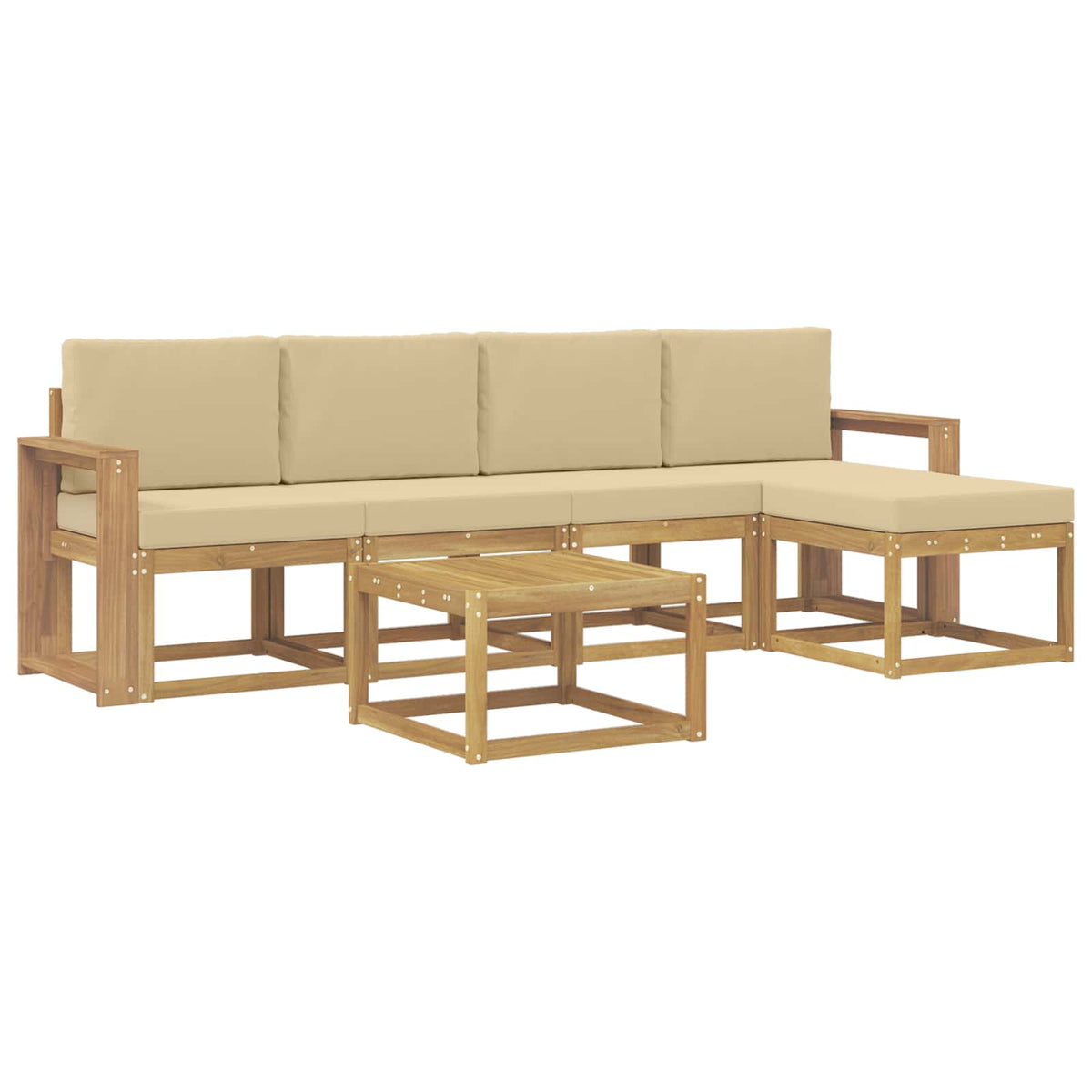Set di divani da esterno 6 pz Bianco e Beige | homemem39