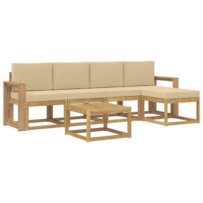 Set di divani da esterno 6 pz Bianco e Beige | homemem39