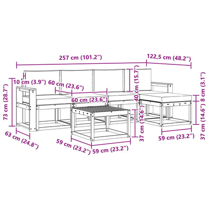 Set di divani da esterno 6 pz Bianco e Beige | homemem39