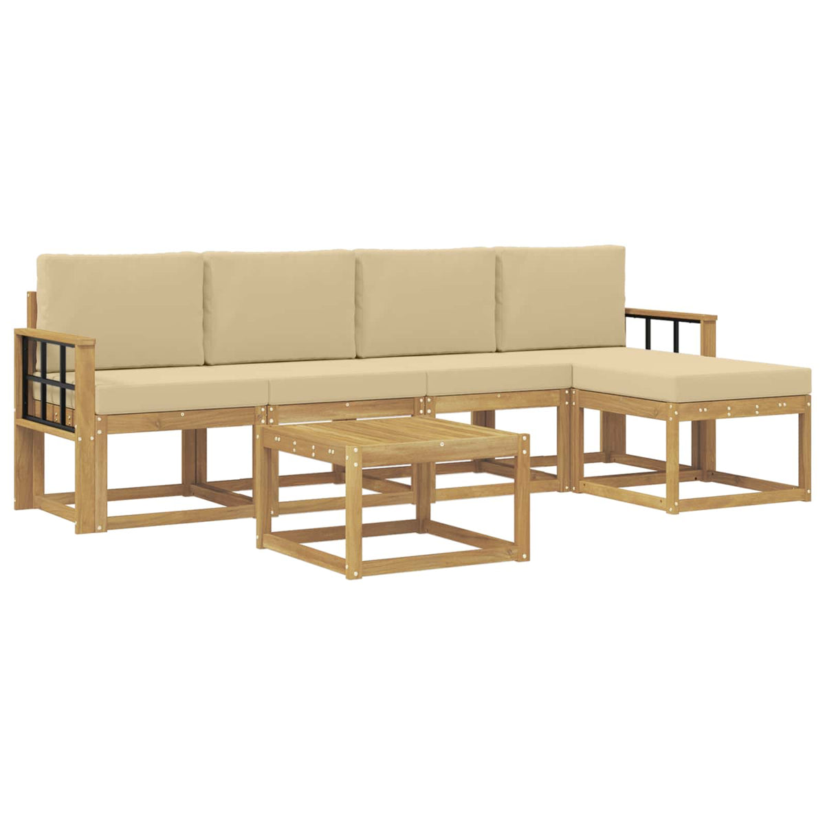Set di divani da esterno 6 pz Bianco e Beige | homemem39