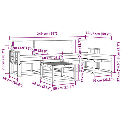 Set di divani da esterno 6 pz Bianco e Beige | homemem39