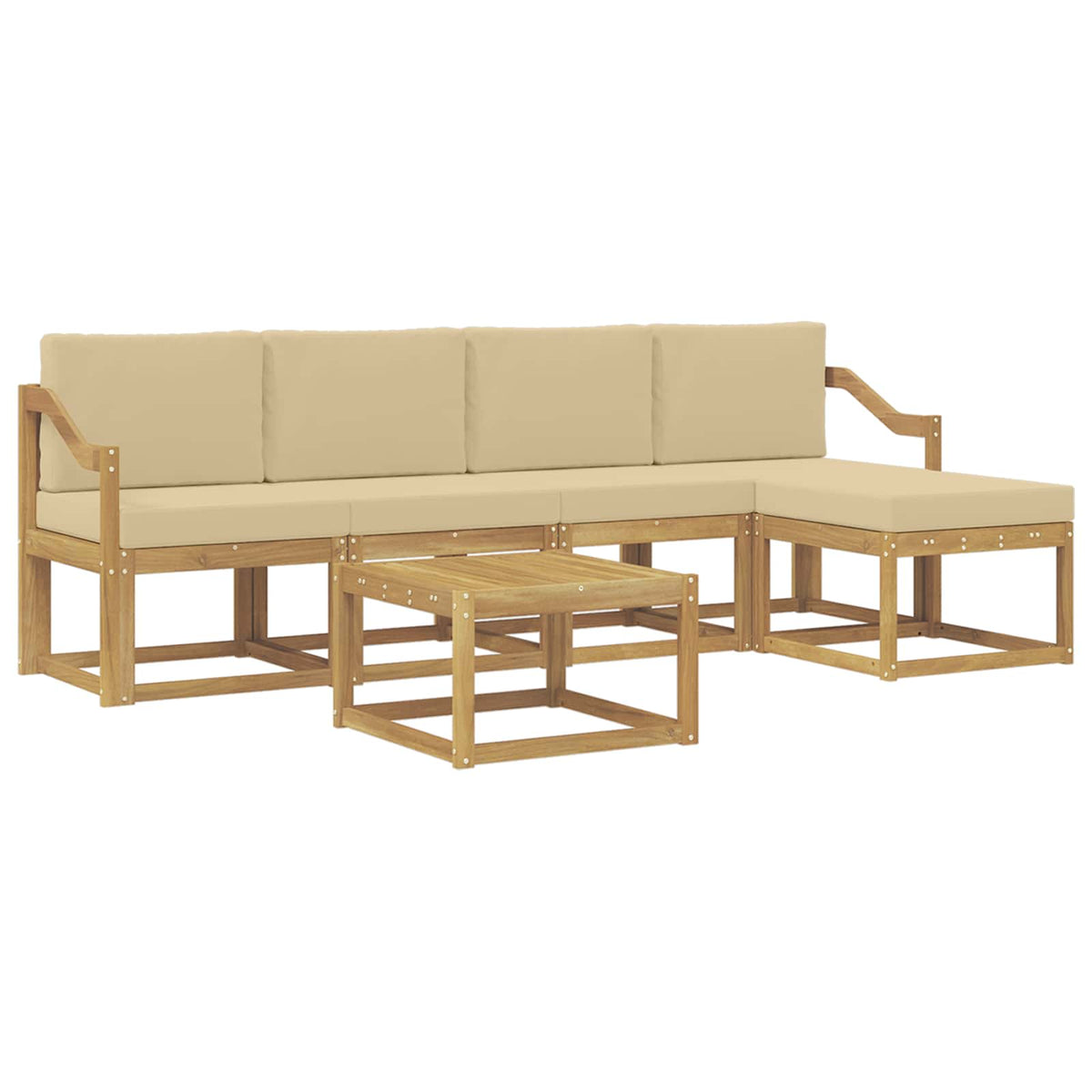 Set di divani da esterno 6 pz Bianco e Beige | homemem39