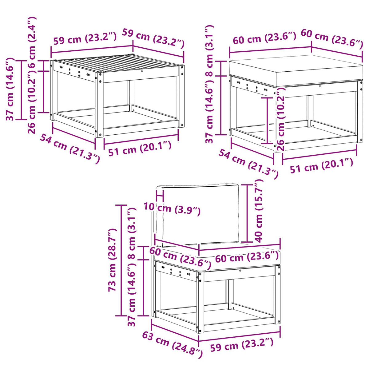 Set di divani da esterno 6 pz Bianco e Beige | homemem39