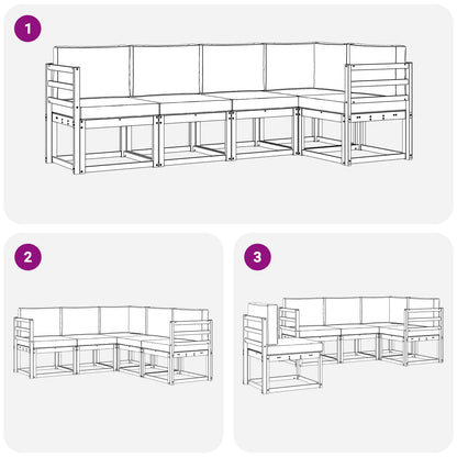 Set di divani da esterno 5 pz 5-Posti Bianco e Beige | homemem39