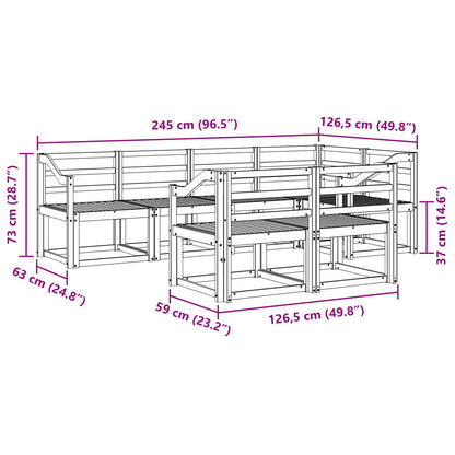 Set di divani da esterno 7 pz Bianco Legno di Acacia Massello | homemem39
