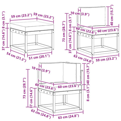 Set di divani da esterno 6 pz Bianco e Beige Poliestere | homemem39
