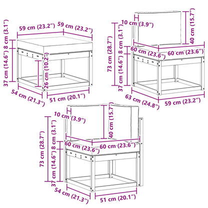 Set di divani da esterno 6 pz Bianco e Beige Poliestere | homemem39