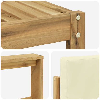 Set di divani da esterno 7 pz Bianco e Crema