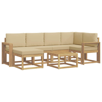 Set di divani da esterno 7 pz Bianco e Beige | homemem39