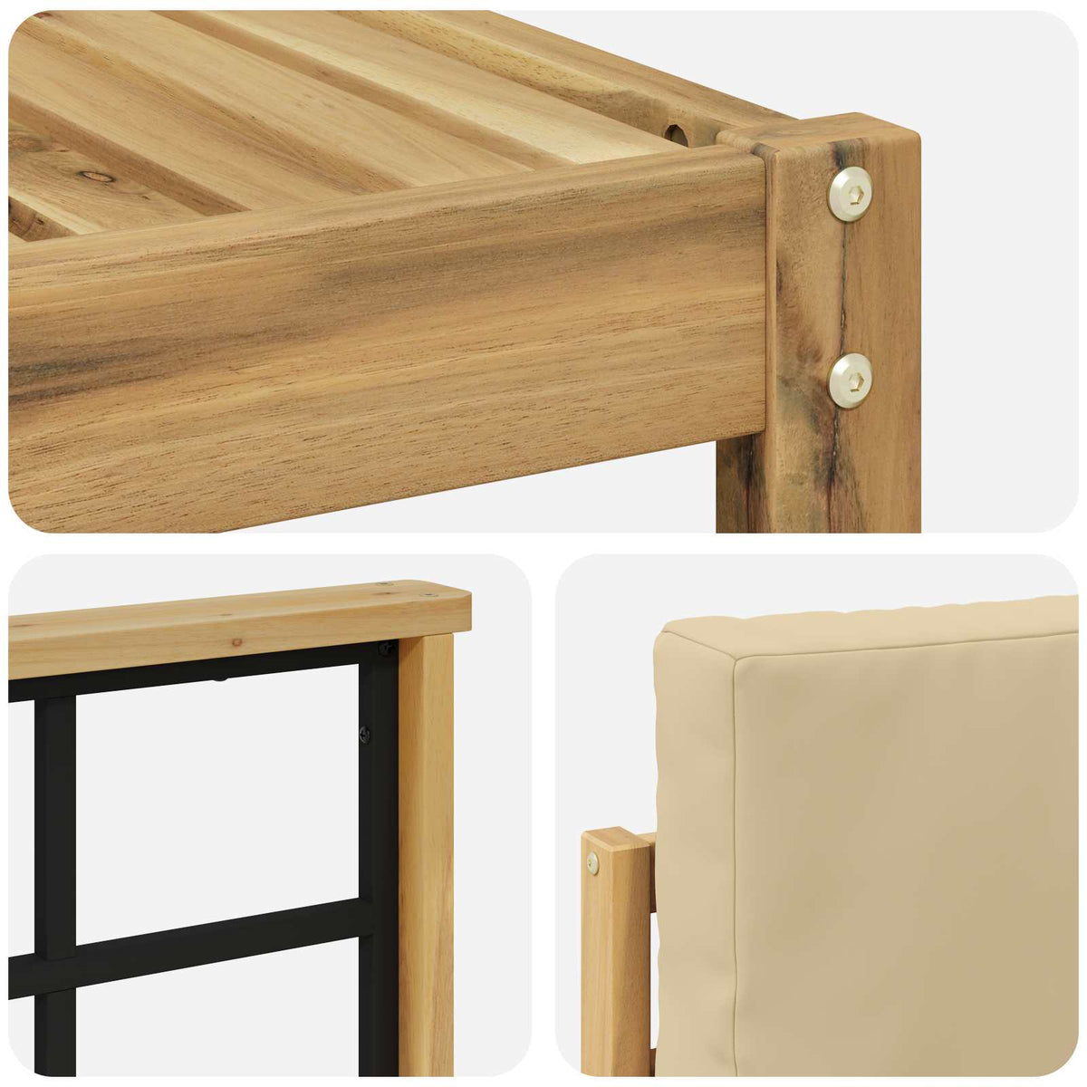 Set di divani da esterno 7 pz Bianco e Beige | homemem39