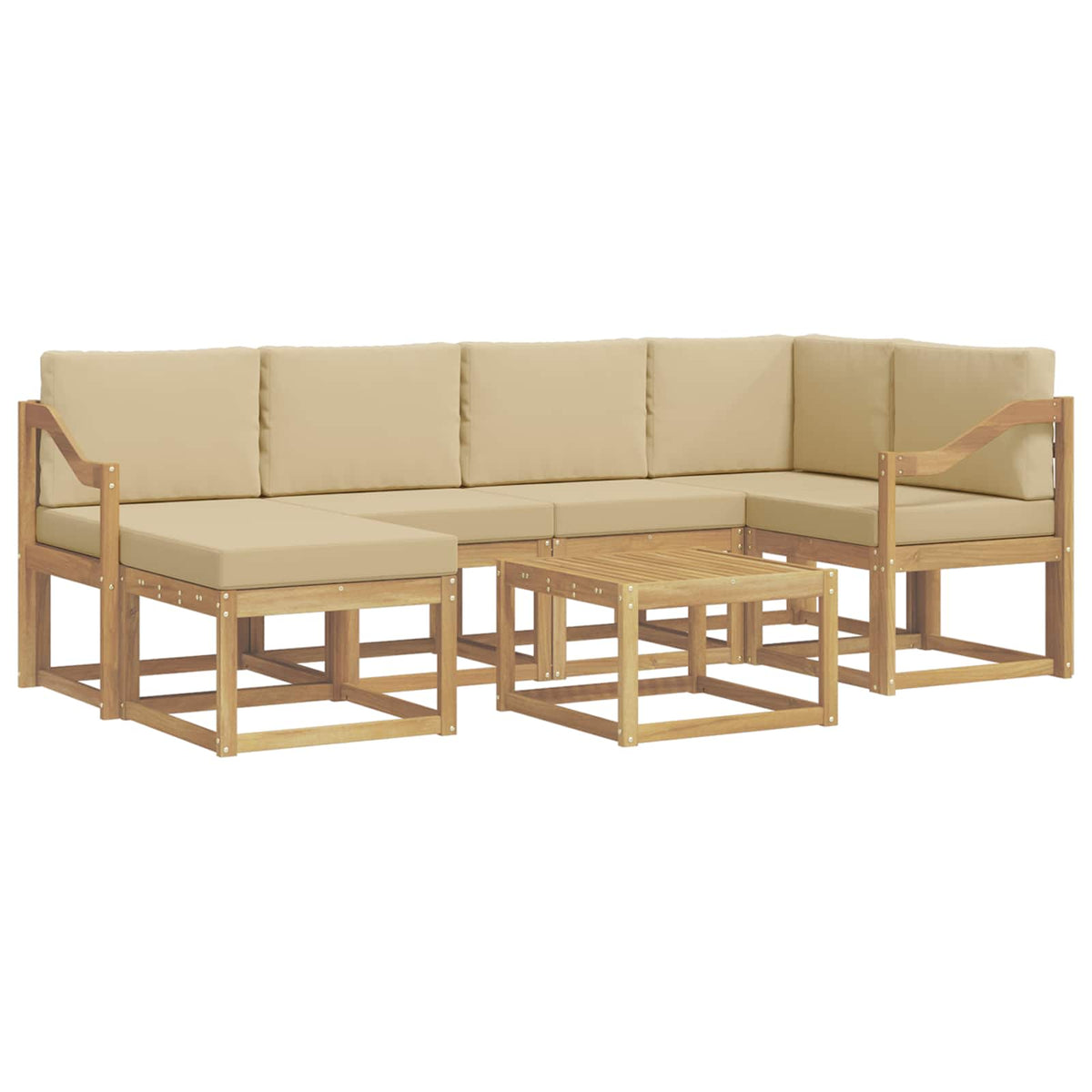 Set di divani da esterno 7 pz Bianco e Beige | homemem39