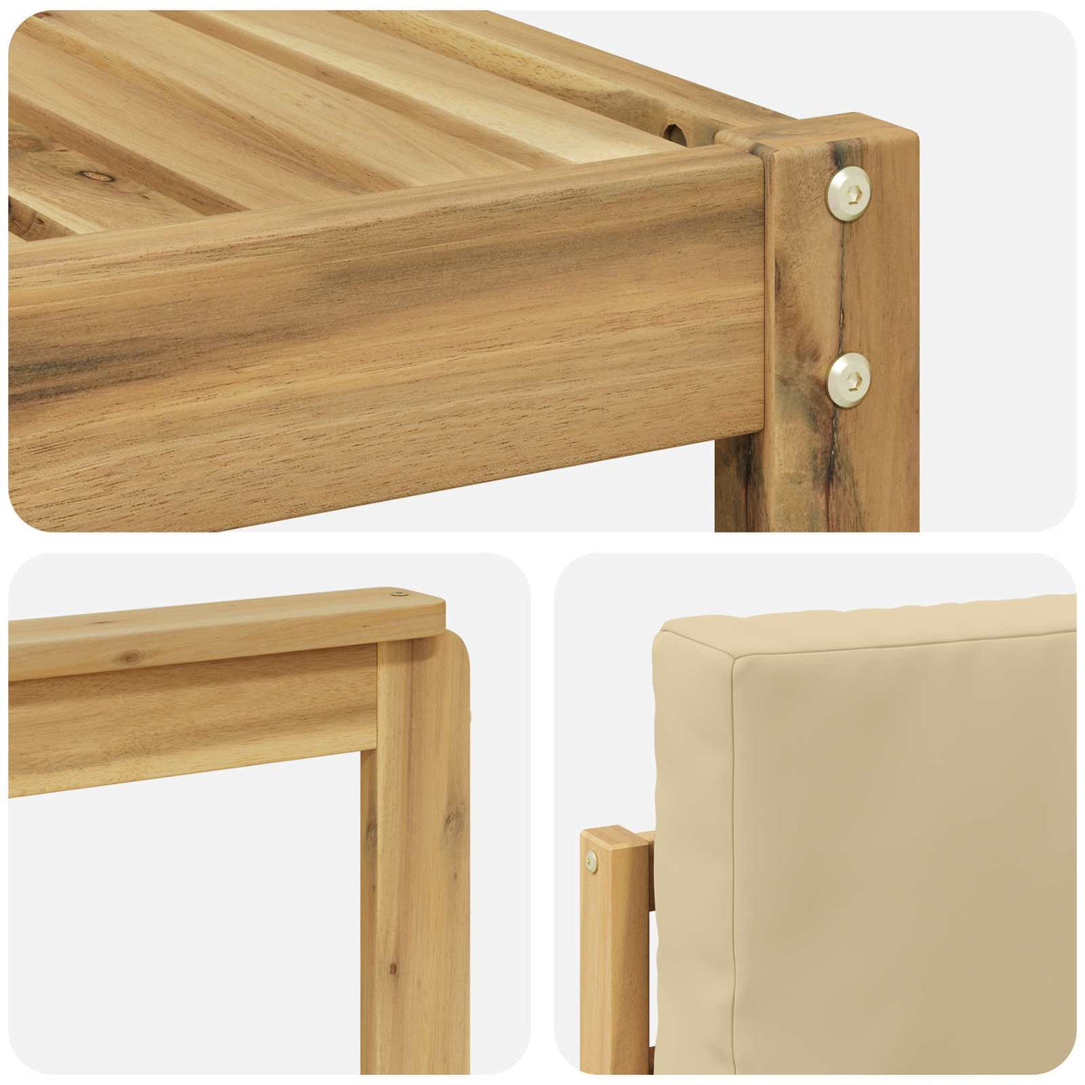 Set di divani da esterno 8 pz Bianco e Beige Poliestere | homemem39