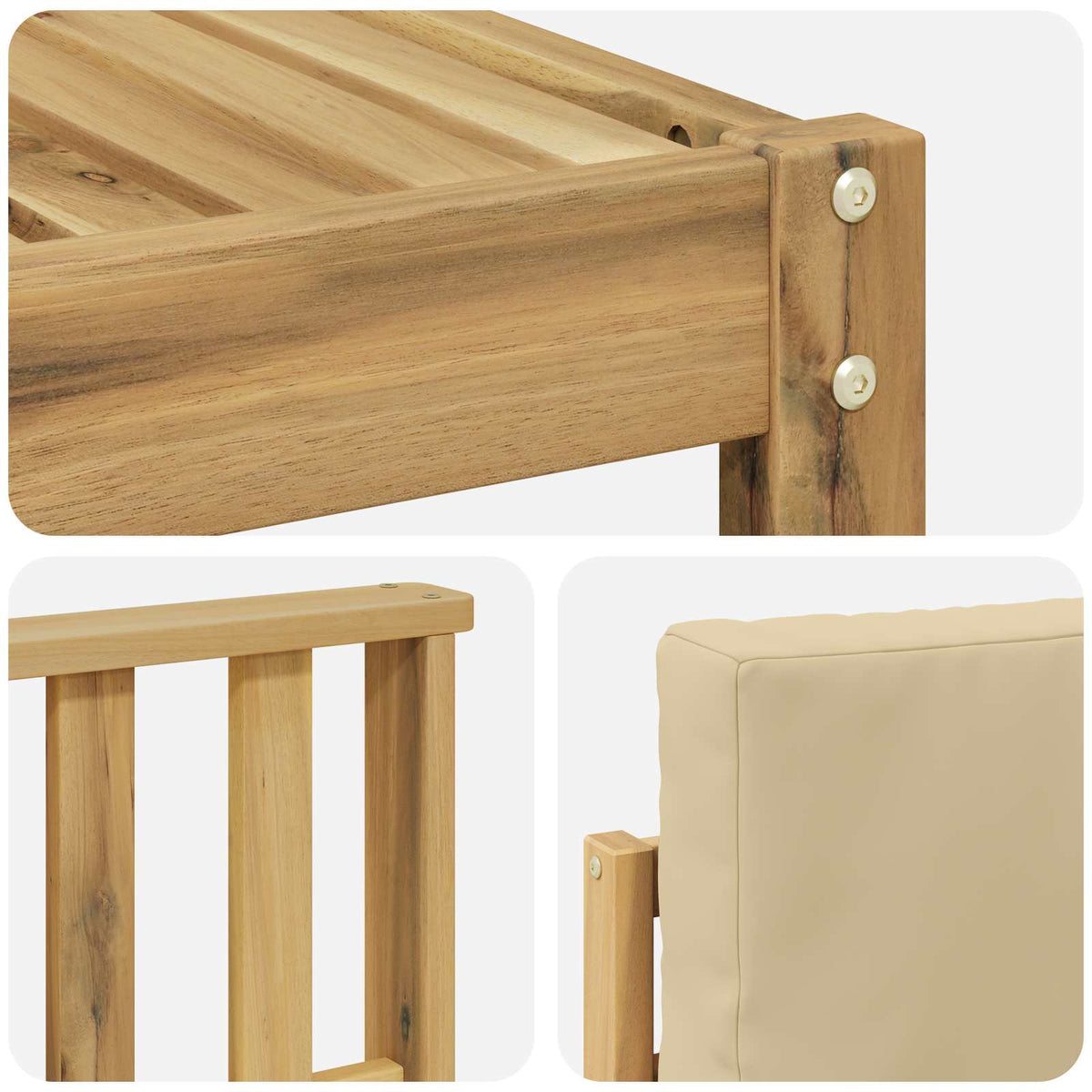 Set di divani da esterno 8 pz Bianco e Beige Poliestere | homemem39