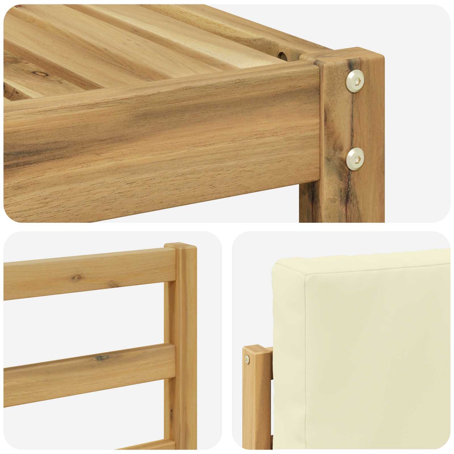 Set di divani da esterno 6 pz Naturale e Crema Poliestere