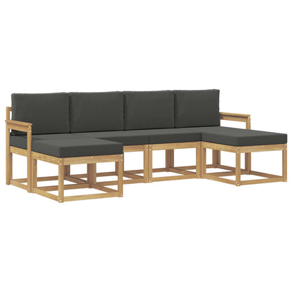 Set di divani da esterno 6 pz Bianco e Antracite Poliestere