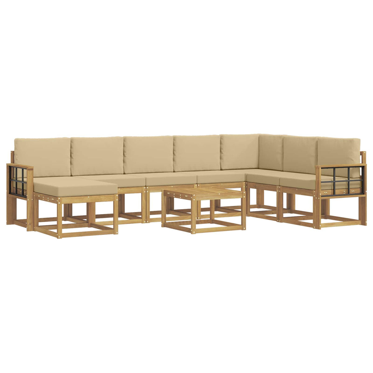 Set di divani da esterno 9 pz Bianco e Beige | homemem39