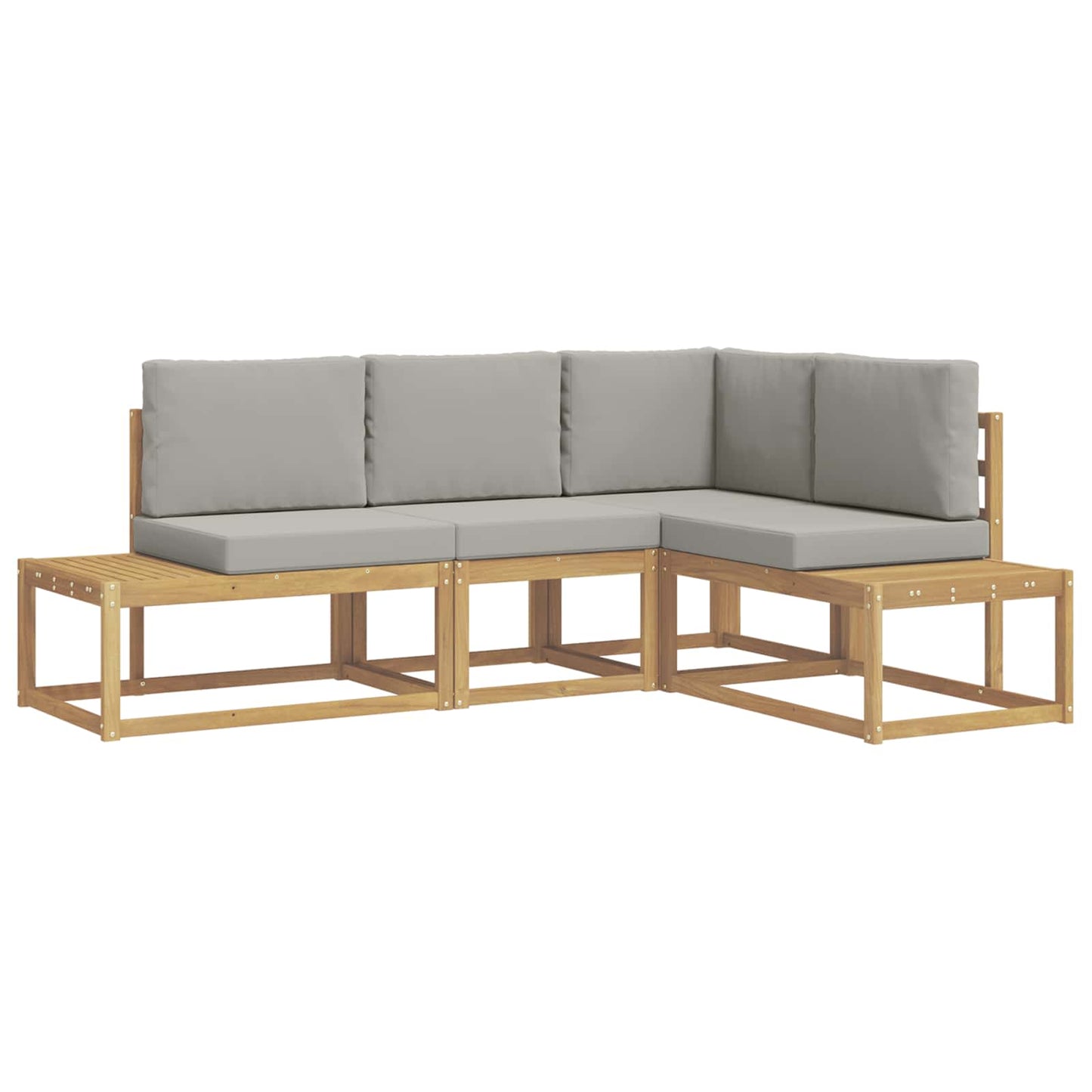 Set di divani da esterno 3 Pezzo Bianco e Grigio Chiaro | homemem39