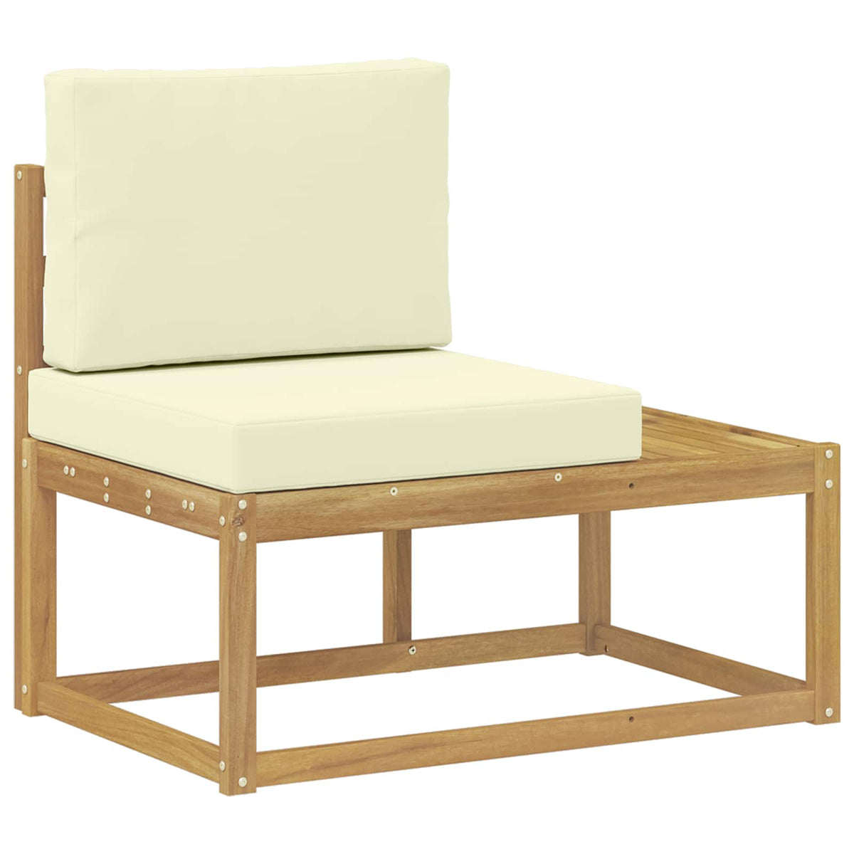 Set di divani da esterno 4 Pezzo Bianco e Crema Poliestere - homemem39