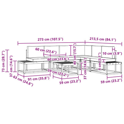 Set di divani da esterno 5 Pezzo Bianco e Crema Poliestere | homemem39