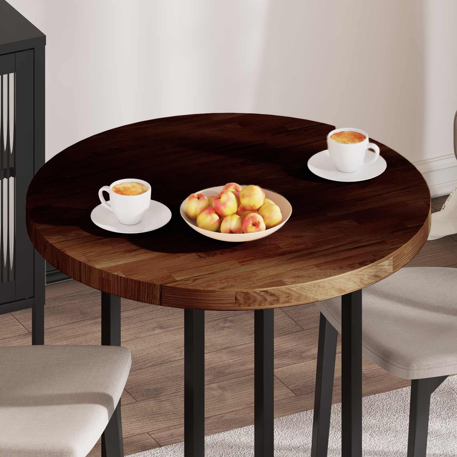 Piano del tavolo Marrone Scuro Ø 80 x 4 cm | homemem39