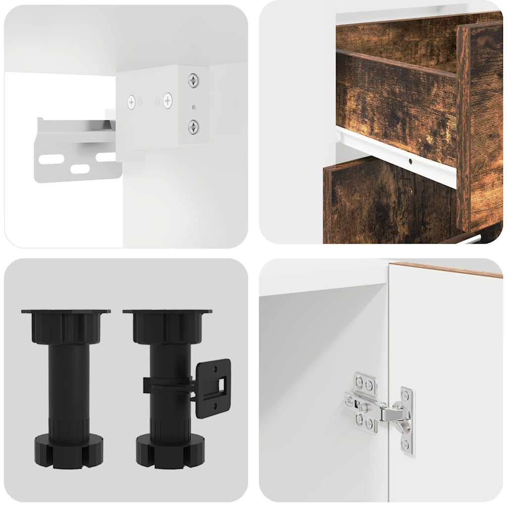 Set mobili da cucina Lyon 4 pcs Rovere fumé 140 x 46 x 81.5 cm