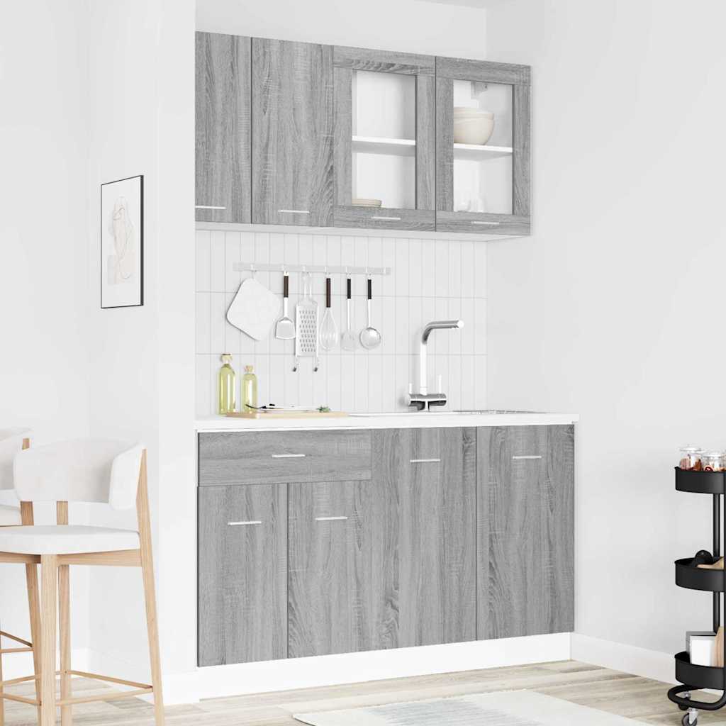 Unità Cucina Lyon 4 pcs Sonoma grigio Legno ingegnerizzato