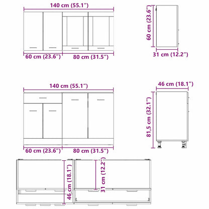Unità Cucina Lyon 4 pcs Sonoma grigio Legno ingegnerizzato | homemem39