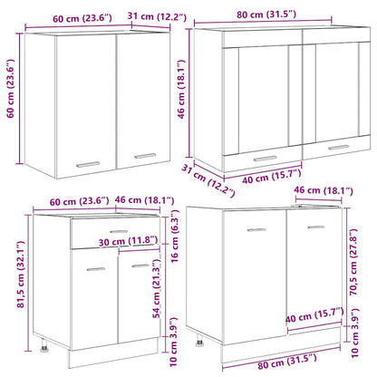 Unità Cucina Lyon 4 pcs Sonoma grigio Legno ingegnerizzato | homemem39