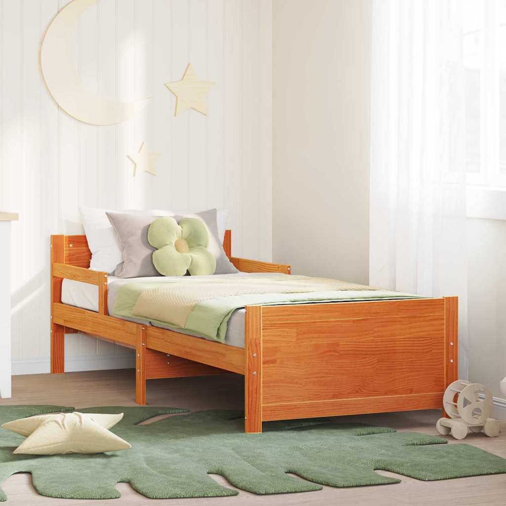 Struttura del letto con testiera Marrone cerato 80 x 200 cm | homemem39