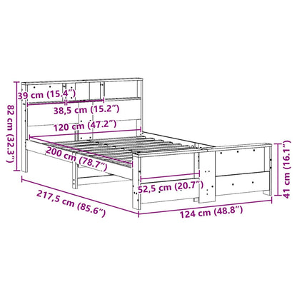 Struttura del letto con lo scaffale Marrone cerato 120 x 200 cm | homemem39
