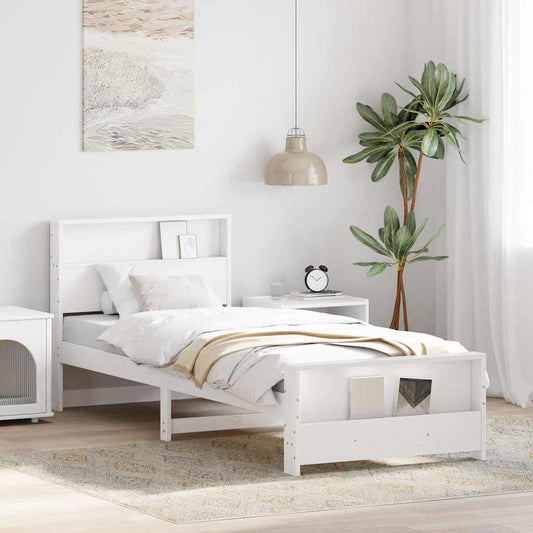 Struttura del letto Bianco 100 x 200 cm Legno multistrato | homemem39