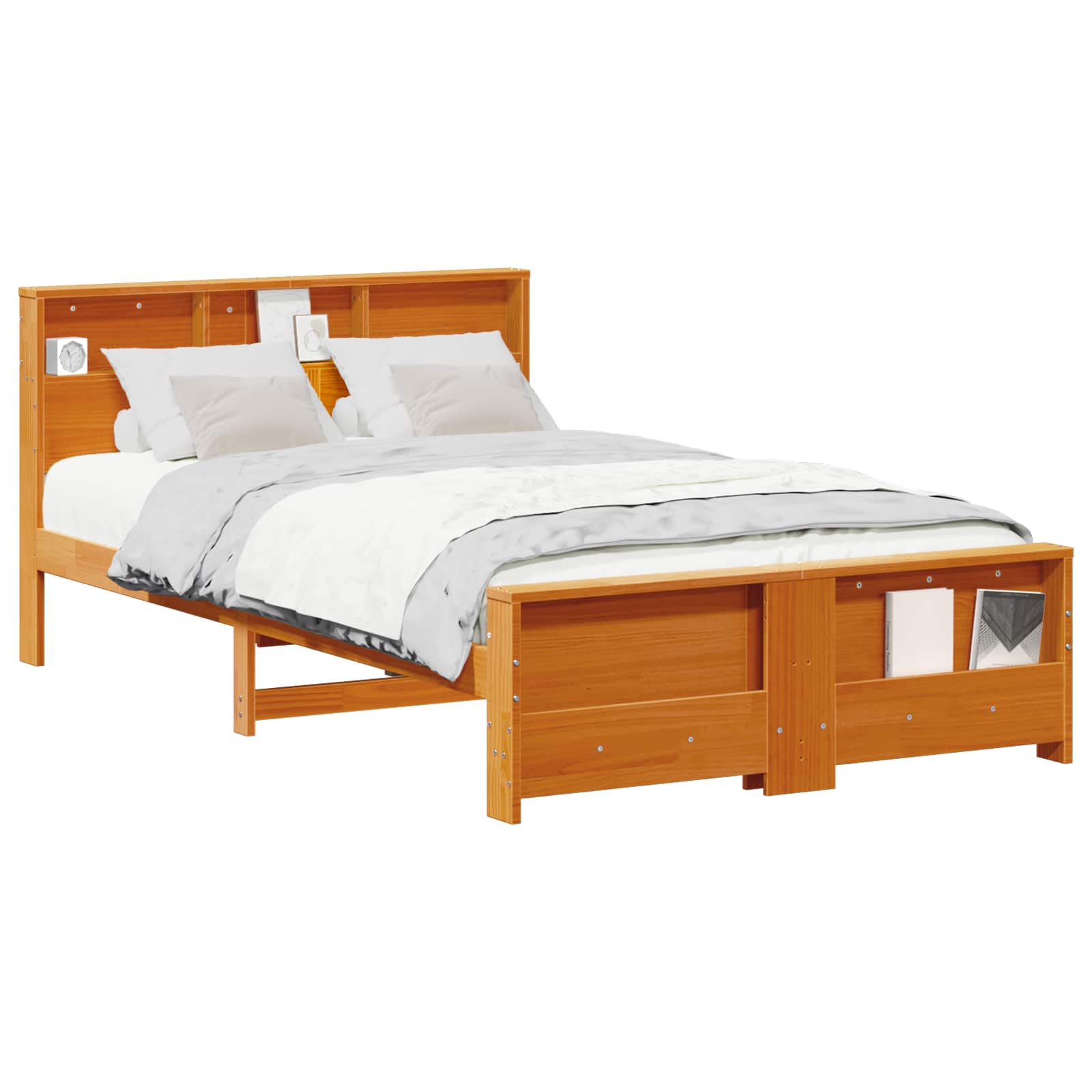 Struttura del letto con testiera Marrone cerato 140 x 190 cm | homemem39