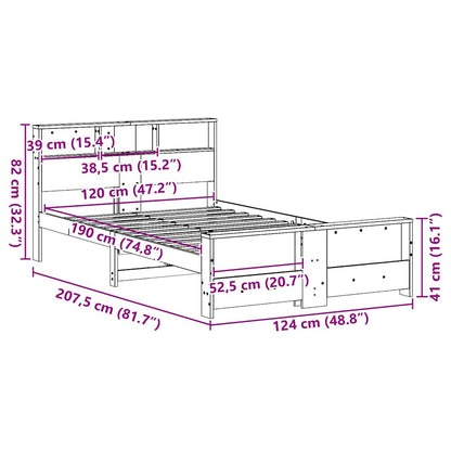 Struttura del letto con lo scaffale Marrone cerato 120 x 190 cm | homemem39