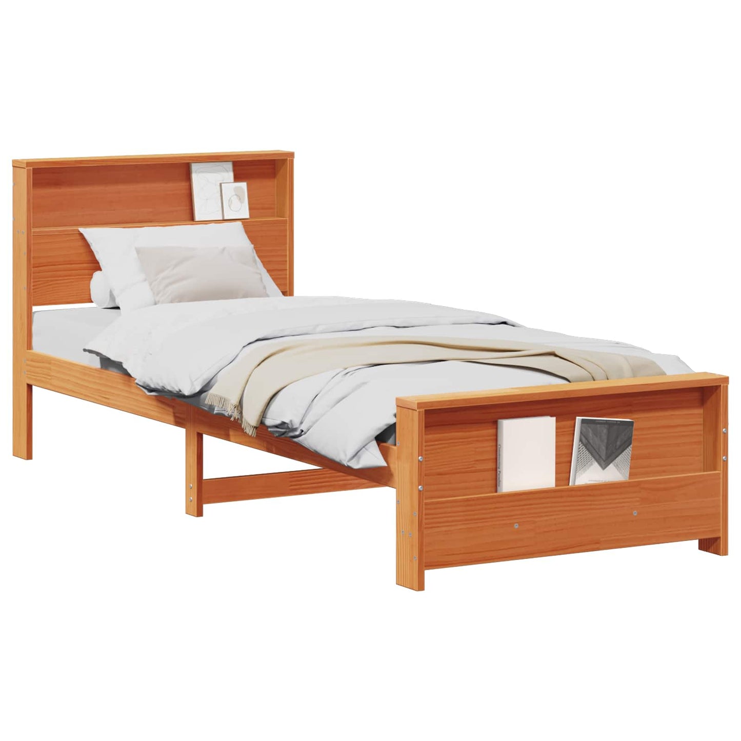 Struttura del letto con testiera Marrone cerato 90 x 190 cm | homemem39