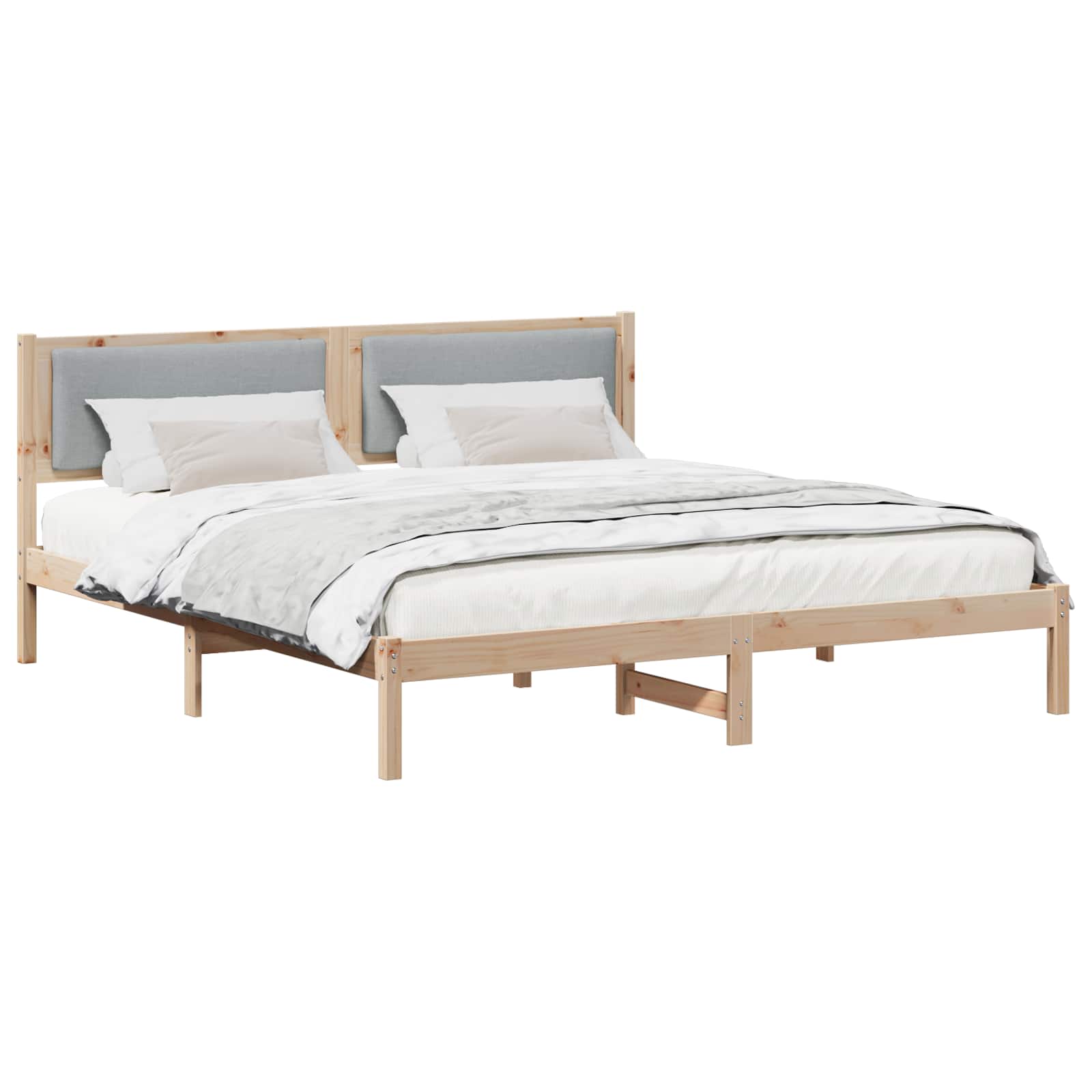 Struttura del letto Grigio chiaro 180 x 200 cm Pino massello | homemem39