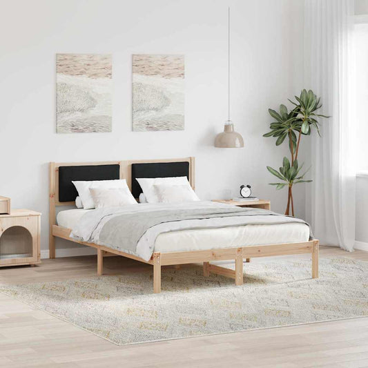 Struttura del letto Nero 140 x 190 cm Pino massello | homemem39