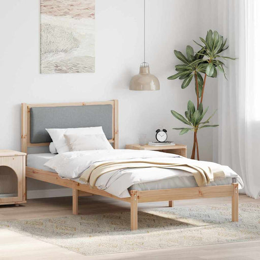 Struttura del letto Grigio chiaro 90 x 190 cm Pino massello | homemem39