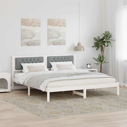 Struttura del letto Grigio chiaro 160 x 200 cm Pino massello | homemem39