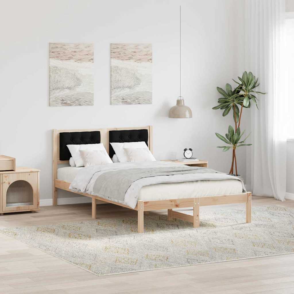 Struttura del letto Nero 135 x 190 cm Pino massello | homemem39