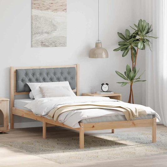 Struttura del letto Grigio chiaro 100 x 200 cm Pino massello | homemem39