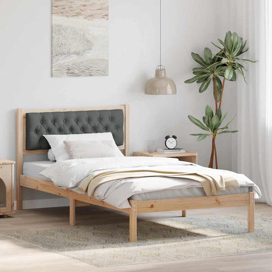 Struttura del letto Grigio scuro 100 x 200 cm Pino massello | homemem39