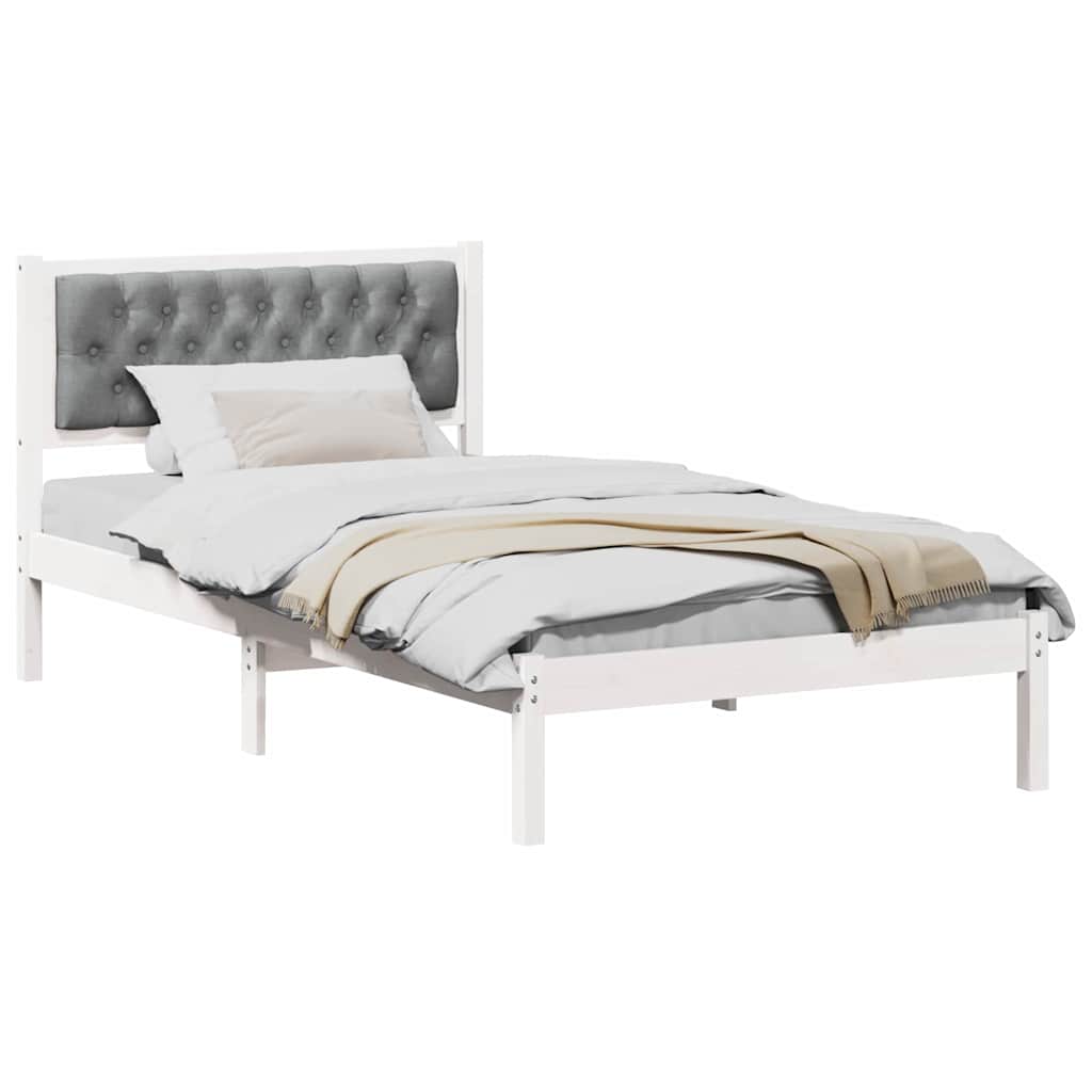 Struttura del letto Grigio chiaro 100 x 200 cm Pino massello