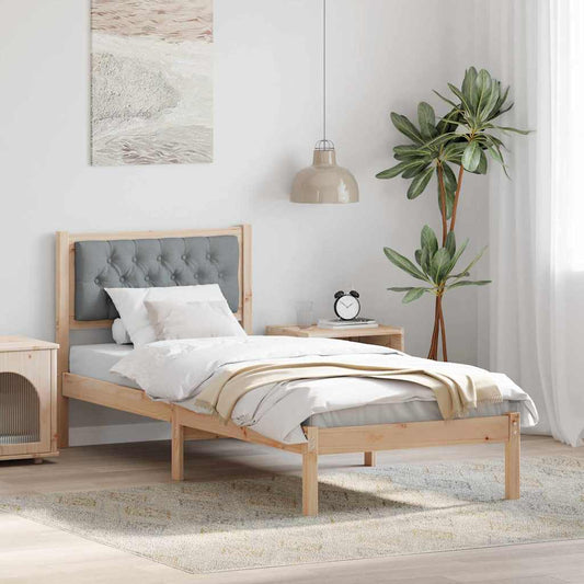 Struttura del letto Grigio chiaro 90 x 190 cm Pino massello | homemem39