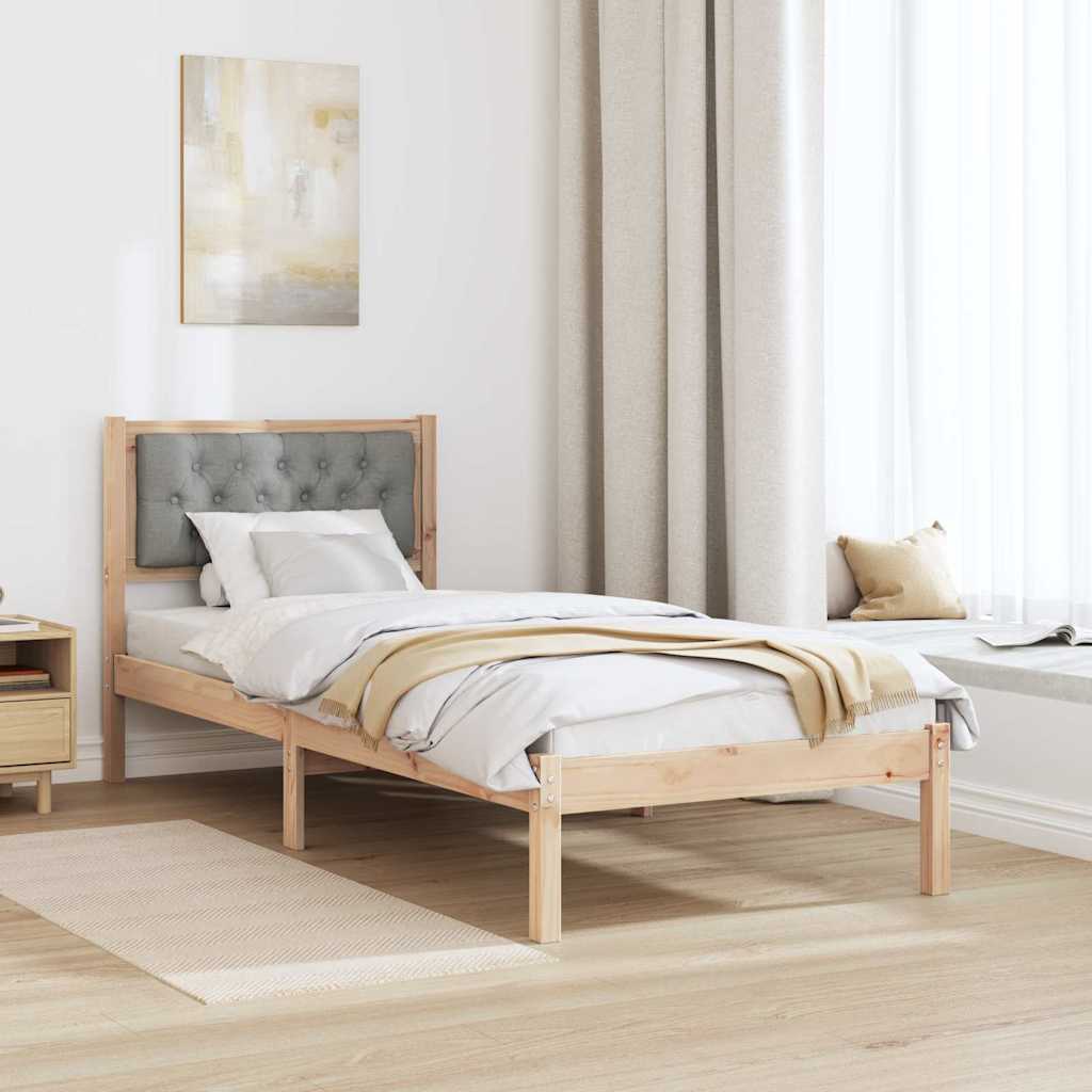 Struttura del letto Grigio chiaro 75 x 190 cm Pino massello | homemem39