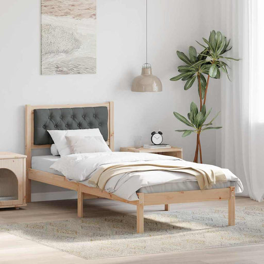 Struttura del letto Grigio scuro 75 x 190 cm Pino massello | homemem39