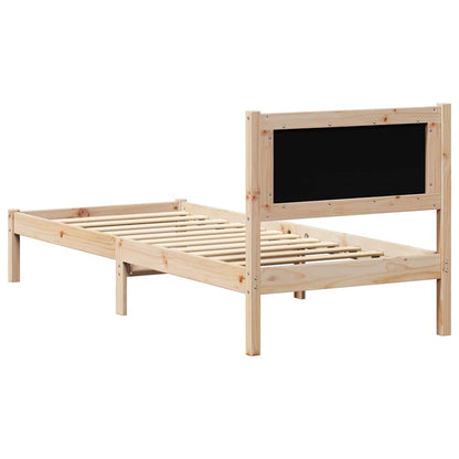 Struttura del letto con testiera Nero 75 x 190 cm Pino massello | homemem39